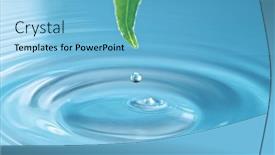  Presentation with water leaf - Slide deck having blue-water-drop-with-green background and a light blue colored foreground
