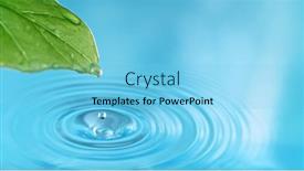 Presentation with water leaf - Slide set having blue-water-drop-with-green background and a light blue colored foreground