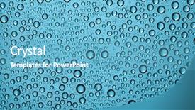  Presentation with blue drops - Slide deck featuring blue water drops on glass window background and a teal colored foreground