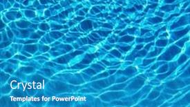  Presentation with water sun - PPT theme enhanced with blue-water-in-swimming-pool background and a teal colored foreground