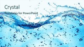  Presentation with blue water splash isolated - Colorful presentation enhanced with blue water splash isolated backdrop and a cool aqua colored foreground