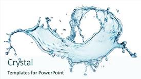  Presentation with blue water splash isolated - Colorful slide deck enhanced with blue water splash isolated on white background backdrop and a cool aqua colored foreground