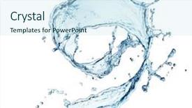  Presentation with blue water splash isolated - Audience pleasing slide deck consisting of blue water splash isolated on white background backdrop and a sky blue colored foreground