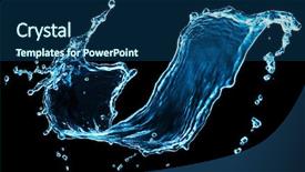  Presentation with blue water splash isolated - Cool new PPT layouts with blue water splash isolated backdrop and a ocean colored foreground