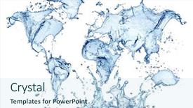  Presentation with blue water splash isolated - Slide deck enhanced with blue water splash world map background and a sky blue colored foreground