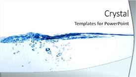  Presentation with water wave - PPT layouts consisting of blue water wave over a white background background and a white colored foreground