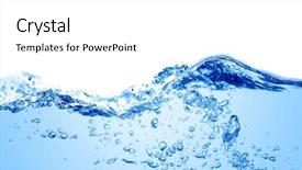  Presentation with clear water - Cool new presentation theme with blue water waves and bubbles backdrop and a white colored foreground