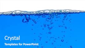  Presentation with air bubbles - Colorful theme enhanced with blue water with air bubbles backdrop and a gray colored foreground