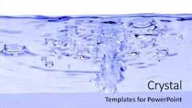  Presentation with air bubbles - Presentation theme having blue water with air bubbles in the water line background and a sky blue colored foreground