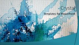  Presentation with watercolor - Slide set consisting of blue-watercolor-splash background and a light blue colored foreground