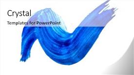  Presentation with paint brush - Audience pleasing theme consisting of blue watercolor texture paint stain backdrop and a white colored foreground