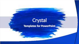  Presentation with brush stroke - Beautiful theme featuring blue watercolor texture paint stain backdrop and a royal blue colored foreground