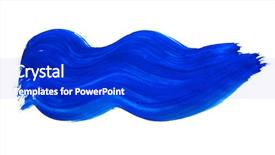  Presentation with brush stroke - Colorful slide deck enhanced with blue watercolor texture paint stain backdrop and a royal blue colored foreground