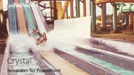  Presentation with sky blue - PPT theme enhanced with blue-waterpark-on-sky-background background and a soft green colored foreground