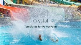  Presentation with sky blue - Cool new slides with blue-waterpark-on-sky-background backdrop and a light blue colored foreground