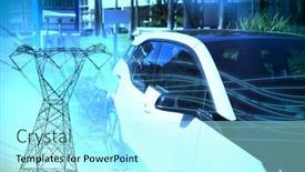  Presentation with blue wave - PPT theme with blue-wave-design-against background and a arctic colored foreground