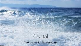  Presentation with wave - Cool new slide set with blue-wave-on-the-beach backdrop and a light blue colored foreground