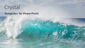  Presentation with wave - Audience pleasing slide deck consisting of blue-wave-on-the-beach backdrop and a light gray colored foreground