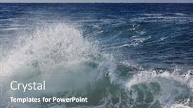  Presentation with wave - PPT layouts featuring blue-wave-on-the-beach background and a gray colored foreground