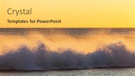  Presentation with blue wave - PPT layouts consisting of blue-wave-on-the-beach background and a  colored foreground