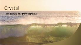  Presentation with blue wave - Presentation theme with blue-wave-on-the-beach background and a lemonade colored foreground