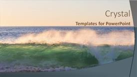  Presentation with blue wave - PPT layouts featuring blue-wave-on-the-beach background and a lemonade colored foreground