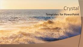  Presentation with blue wave - Theme having blue-wave-on-the-beach background and a lemonade colored foreground