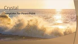  Presentation with blue wave - PPT theme featuring blue-wave-on-the-beach background and a lemonade colored foreground