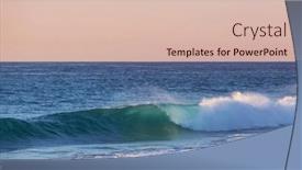  Presentation with blue wave - Theme having blue-wave-on-the-beach background and a lemonade colored foreground