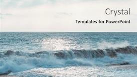  Presentation with blue wave - Theme enhanced with blue-wave-on-the-beach background and a white colored foreground
