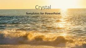  Presentation with blue wave - PPT layouts having blue-wave-on-the-beach background and a blonde colored foreground