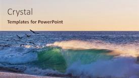  Presentation with blue wave - Presentation theme featuring blue-wave-on-the-beach background and a lemonade colored foreground