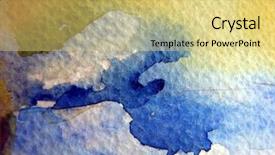  Presentation with blue wave - Beautiful PPT layouts featuring blue wave watercolor abstract backdrop and a yellow colored foreground