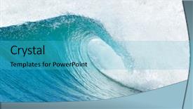  Presentation with seismic wave - Presentation design enhanced with blue waves - big wave breaking - summer background and a teal colored foreground