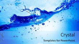  Presentation with clean water - Beautiful theme featuring blue waves - clean water wave with bubbles backdrop and a arctic colored foreground