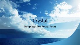  Presentation with ocean waves - Cool new PPT layouts with blue waves - ocean and perfect sky backdrop and a light blue colored foreground