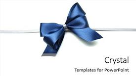  Presentation with gift ribbon - Beautiful PPT layouts featuring blue wedding - color gift satin ribbon bow backdrop and a white colored foreground