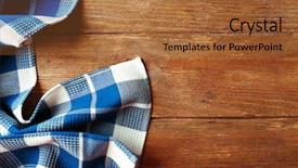  Presentation with napkin - Audience pleasing PPT layouts consisting of blue white - napkin on wooden background backdrop and a red colored foreground