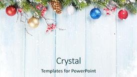  Presentation with snow tree - Theme featuring blue white abstract - christmas wooden background with snow background and a sky blue colored foreground