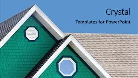  Presentation with minimalistic - Slides having blue white and green background and a teal colored foreground