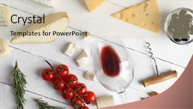  Presentation with blue cheese - Colorful slide deck enhanced with blue white red background - wine snacks and different various backdrop and a lemonade colored foreground