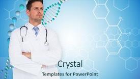  Presentation with dna structure - Amazing slides having blue with chemical structure backdrop and a sky blue colored foreground