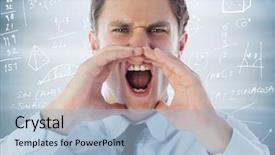  Presentation with blue business - PPT theme consisting of blue wood panel and math background and a light blue colored foreground