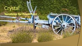  Presentation with blue - Presentation theme enhanced with blue-wooden-cart-with-lavenders background and a  colored foreground