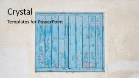  Presentation with pink and blue - Beautiful slide deck featuring blue wooden peeled window shutters backdrop and a lemonade colored foreground