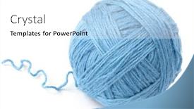  Presentation with yarn - Colorful slide deck enhanced with blue wool yarn skein backdrop and a white colored foreground