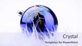  Presentation with holiday blue and silver - Slide set enhanced with blue xmas ornament on bright background and a  colored foreground