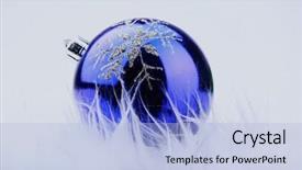  Presentation with ornament - Beautiful slide deck featuring blue xmas ornament on bright backdrop and a  colored foreground