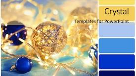  Presentation with blue yellow - Presentation design consisting of blue yellow - christmas ornaments and garland background and a yellow colored foreground