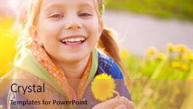  Presentation with meadow - PPT layouts consisting of blue yellow - cute little girl background and a coral colored foreground